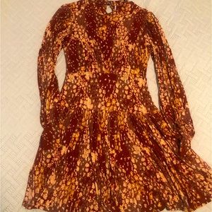 Free people, Rust color, Drop waist dress.